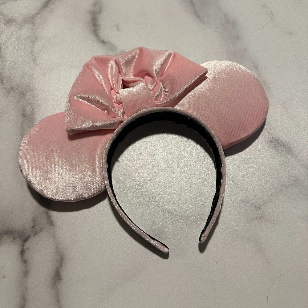 Baby Pink Velvet Mickey Mouse Ears